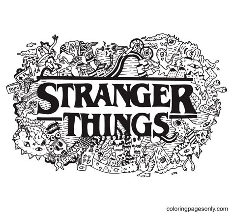 stranger things coloring page|stranger things logo printable.